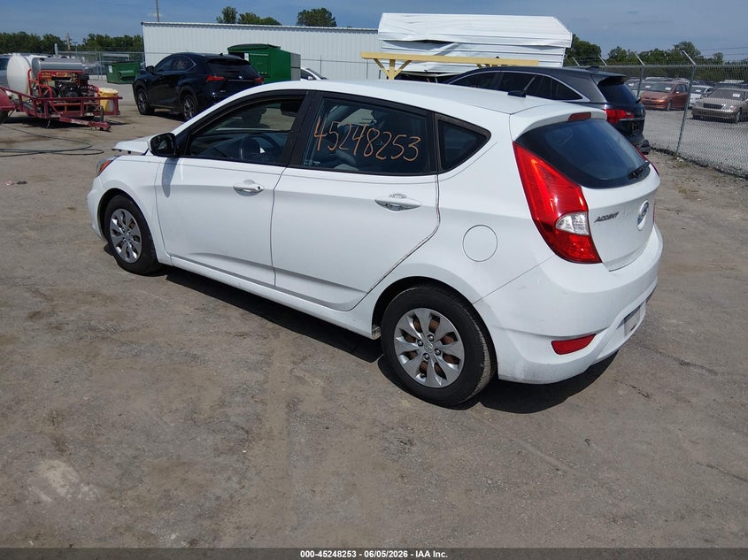 Vin: kmhct5ae1gu273085, lot: 45746056, hyundai accent se 20163