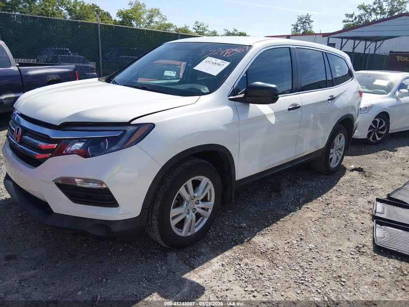 Vin: 5fnyf6h16jb065505, lot: 45746310, honda pilot lx 20182