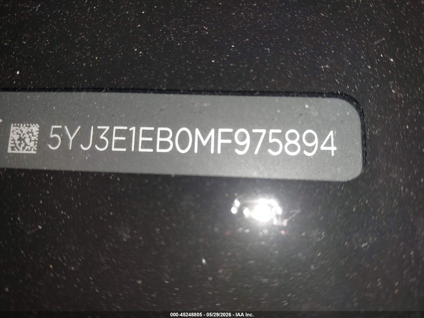 VIN: 5YJ3E1EB0MF975894 2021 TESLA MODEL 3 LONG RANGE