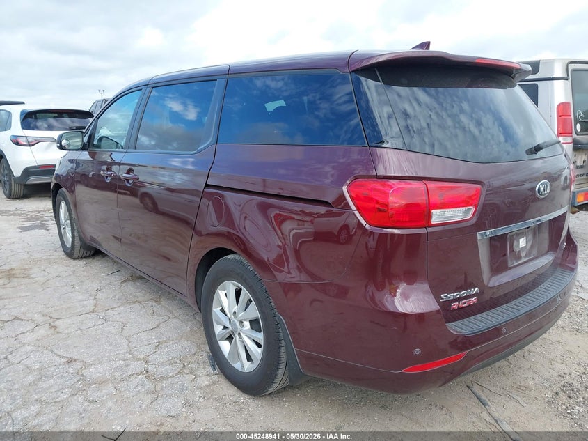 Vin: kndmb5c17h6293336, lot: 45746744, kia sedona lx 20173