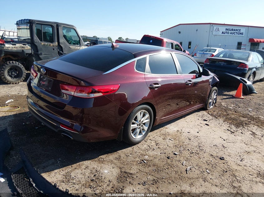 Vin: 5xxgt4l36jg229527, lot: 45746798, kia optima lx 20184