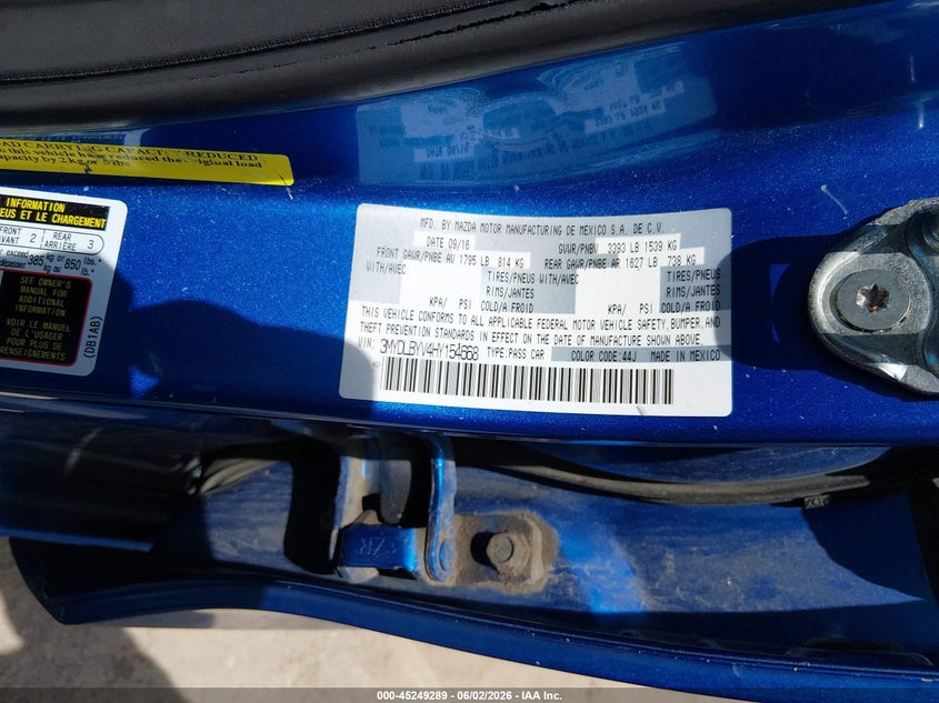 2017 Toyota Yaris Ia VIN: 3MYDLBYV4HY154668 Lot: 45249289