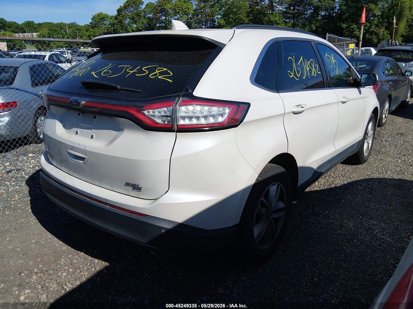Vin: 2fmtk4j80fbb22606, lot: 45747138, ford edge sel 20154