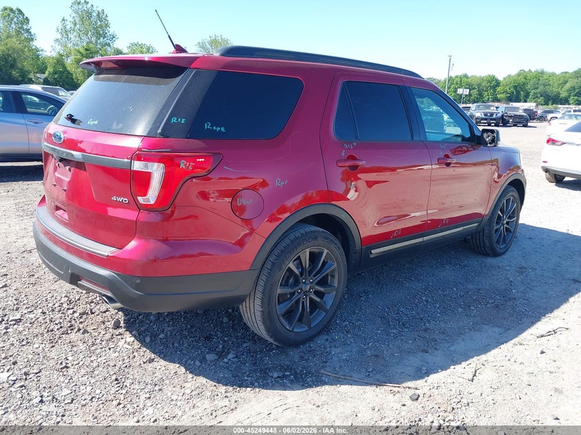 Vin: 1fm5k8d86jgc34582, lot: 45747250, ford explorer xlt 20184