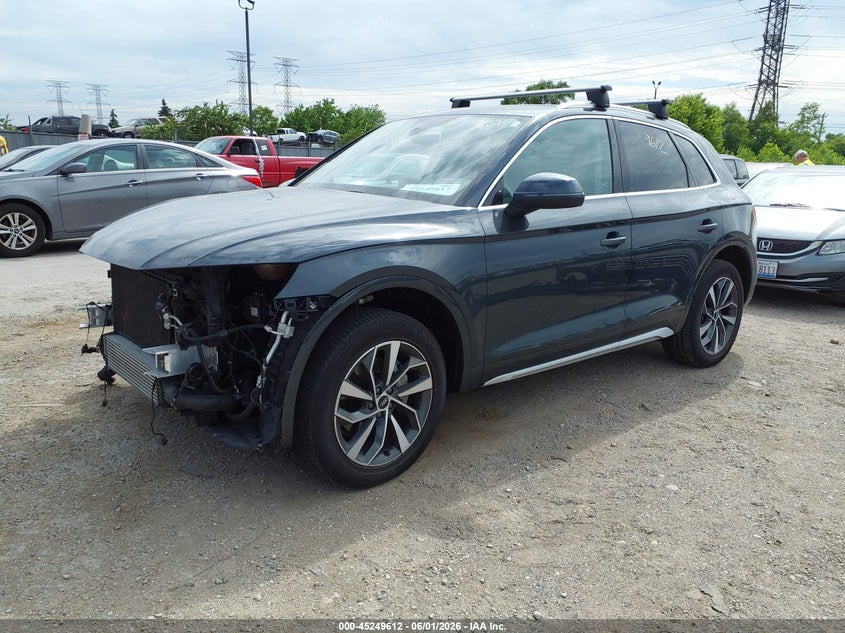 Vin: wa1baafy7m2079938, lot: 45747415, audi q5 premium plus 45 tfsi quattro s tronic 20212