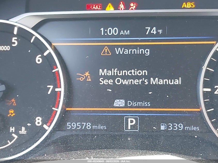 2022 Nissan Altima Sr Fwd VIN: 1N4BL4CV7NN376046 Lot: 45249649