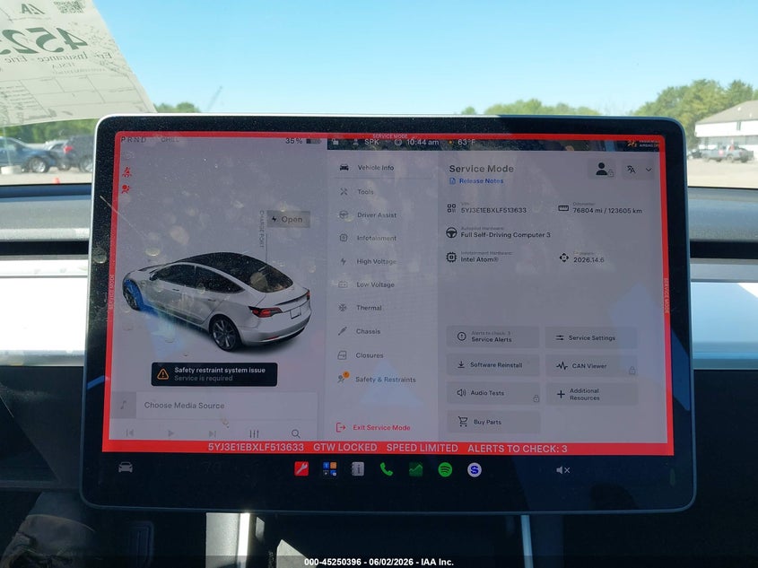 2020 Tesla Model 3 Long Range Dual Motor All-Wheel Drive VIN: 5YJ3E1EBXLF513633 Lot: 45250396