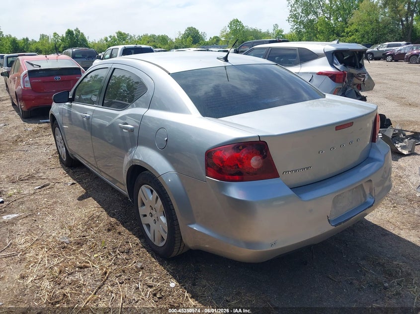 Vin: 1c3cdzab1en177760, lot: 45748377, dodge avenger se 20143