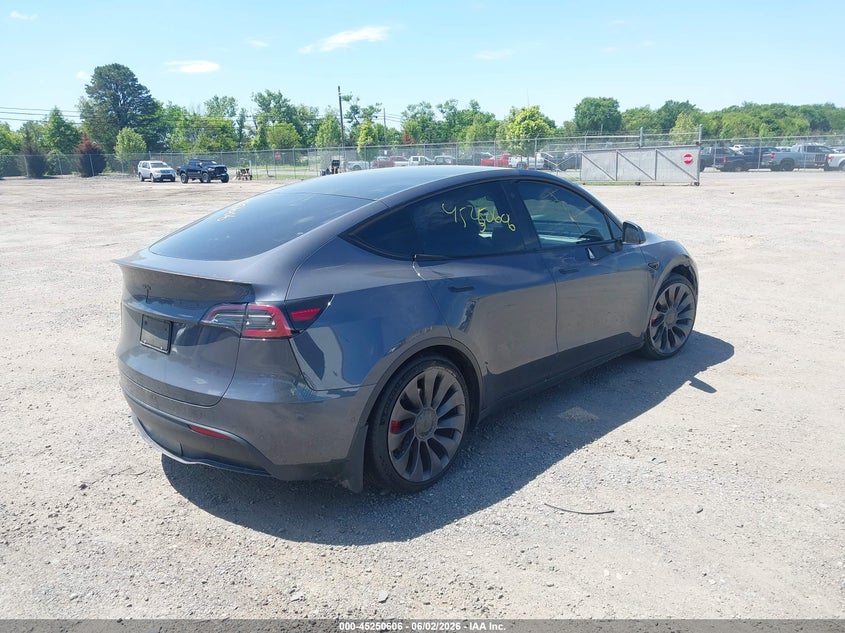 Vin: 5yjygdef7mf302511, lot: 45748409, tesla model y performance dual motor all-wheel drive 20214