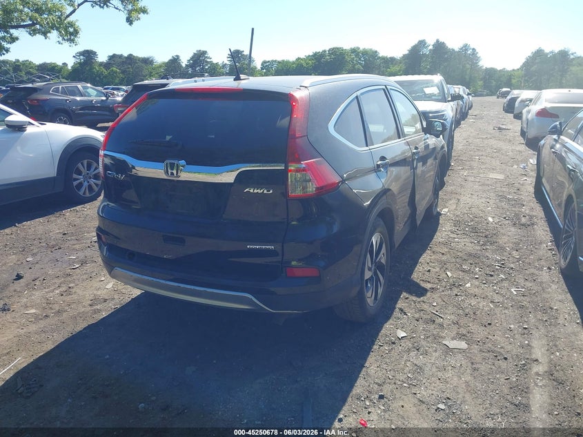 Vin: 5j6rm4h96fl065359, lot: 45748481, honda cr-v touring 20154