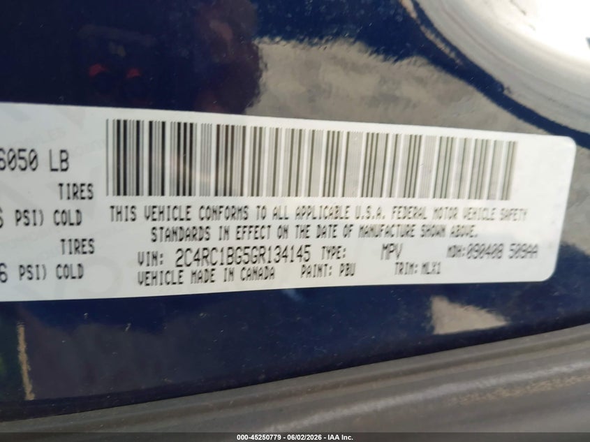 2016 Chrysler Town & Country Touring VIN: 2C4RC1BG5GR134145 Lot: 45250779