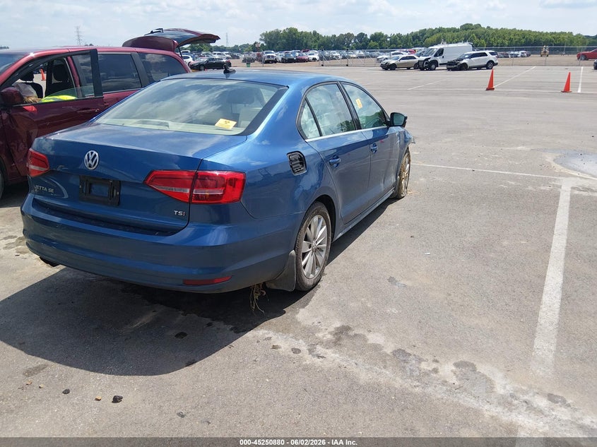 Vin: 3vwd07aj3fm410117, lot: 45748683, volkswagen jetta 1.8t se 20154