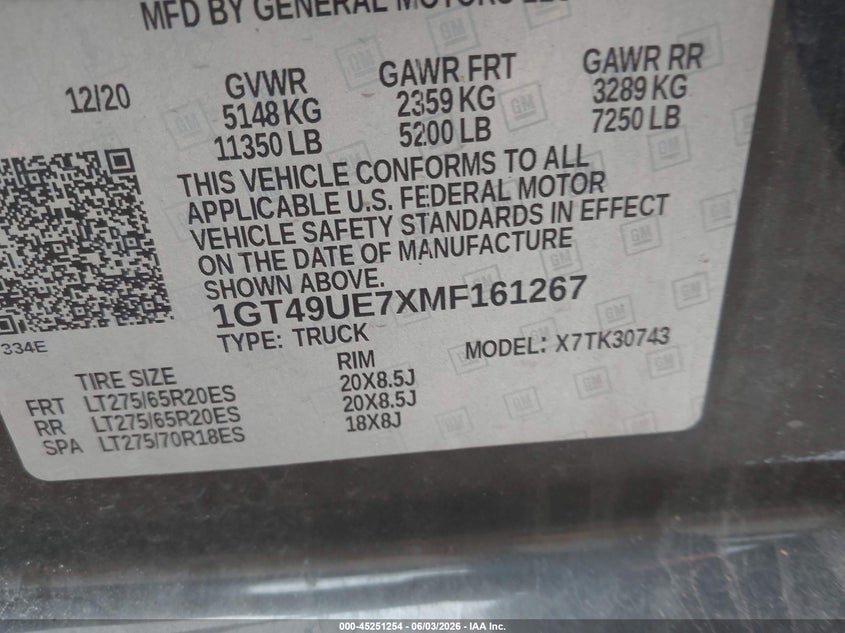 2021 GMC SIERRA 3500HD auction photo 8