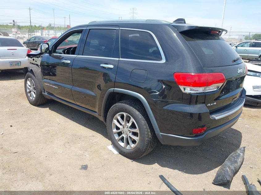Vin: 1c4rjfbg6fc625365, lot: 45749496, jeep grand cherokee limited 20153