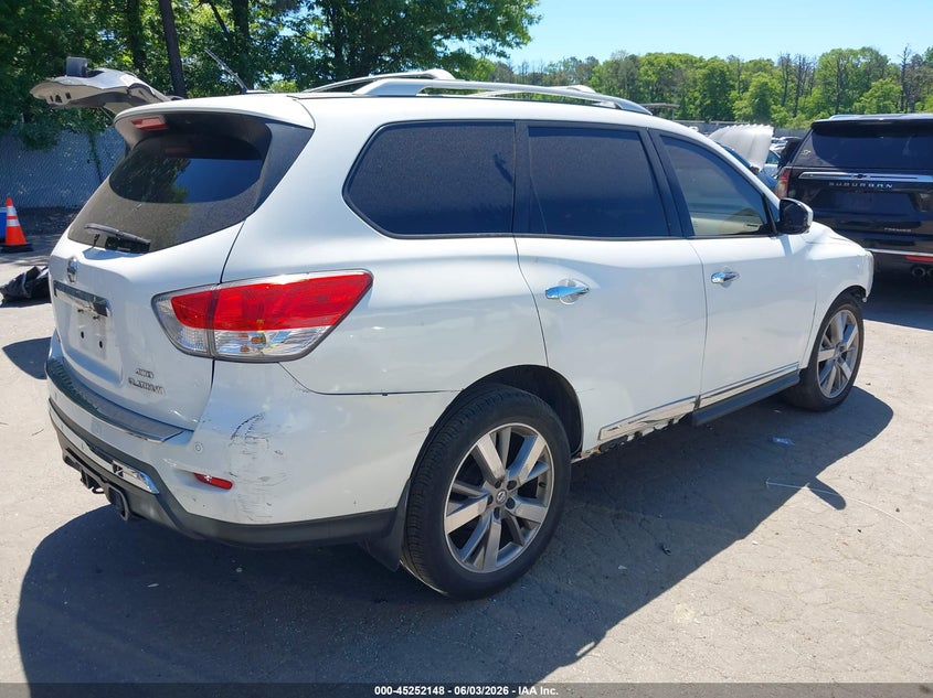 Vin: 5n1ar2mm8dc666462, lot: 45749950, nissan pathfinder platinum 20134