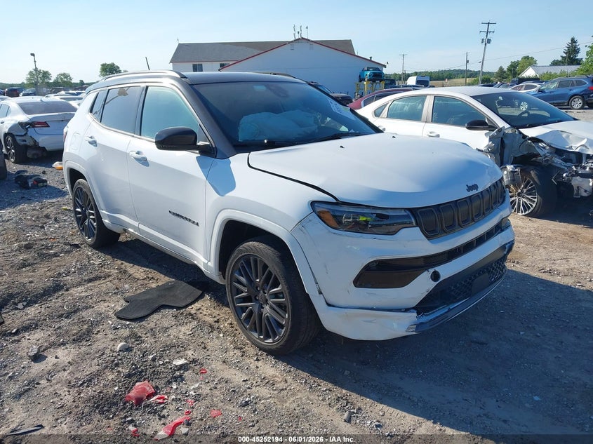 Vin: 3c4njdcb4nt181900, lot: 45749997, jeep compass limited 20221