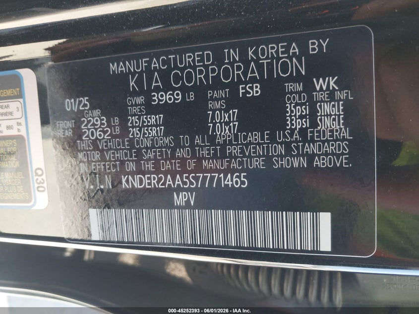 2025 Kia Seltos Ex VIN: KNDER2AA5S7771465 Lot: 45252393