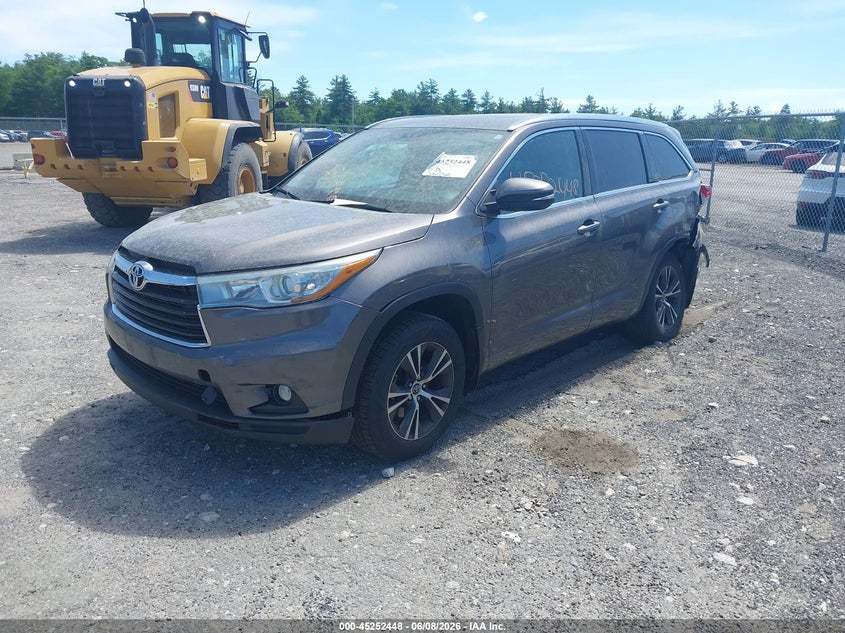 Vin: 5tdjkrfh1gs242769, lot: 45750251, toyota highlander xle v6 20162