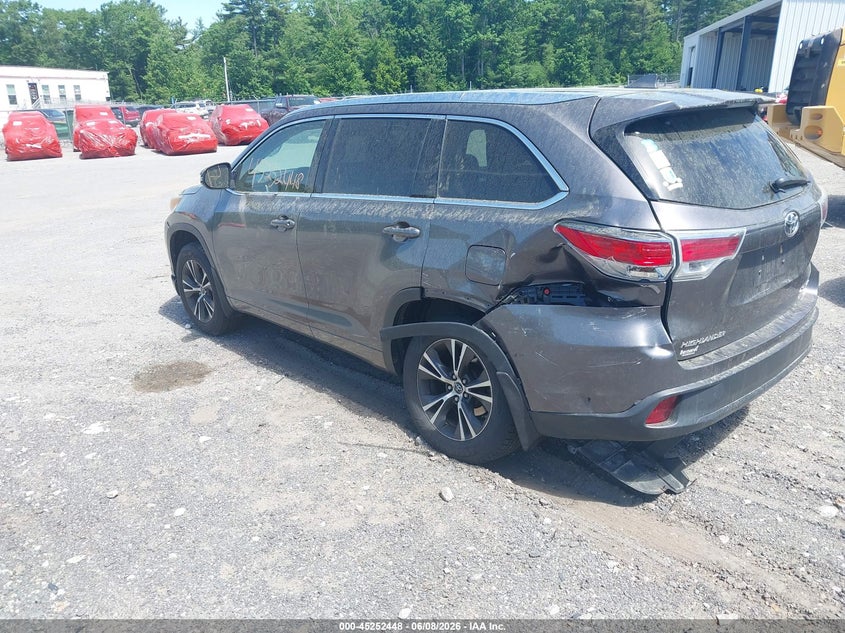 Vin: 5tdjkrfh1gs242769, lot: 45750251, toyota highlander xle v6 20163