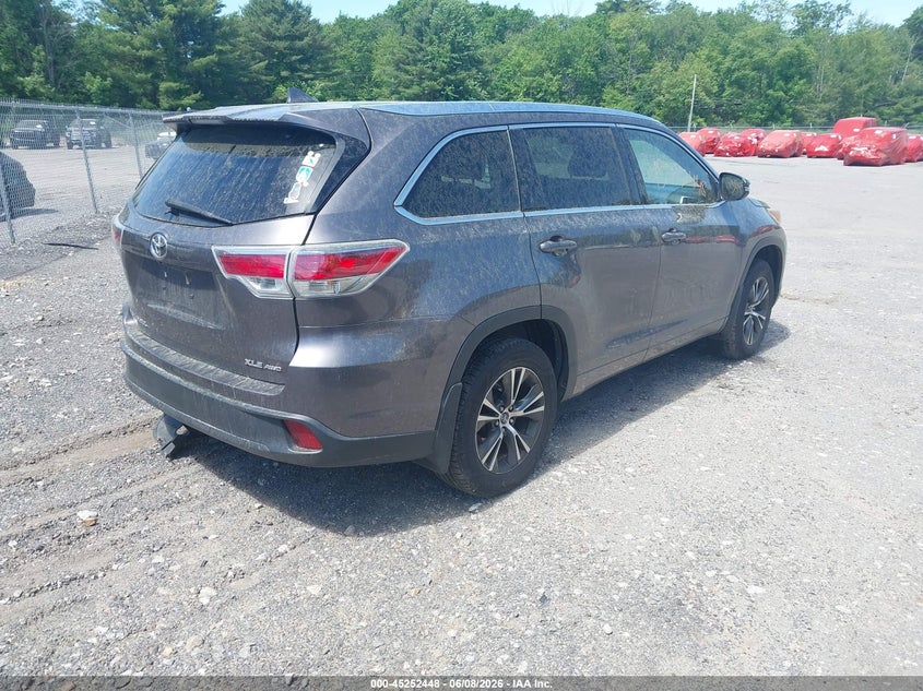 Vin: 5tdjkrfh1gs242769, lot: 45750251, toyota highlander xle v6 20164
