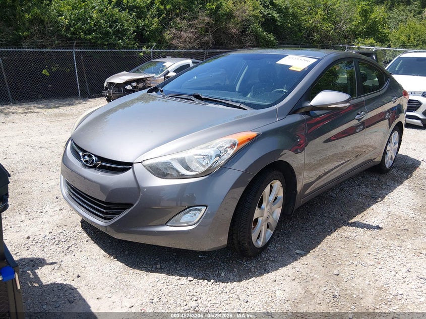 2012 Hyundai Elantra 1.8 Limited grey Lot 111045253206 Vin 5NPDH4AEXCH100237