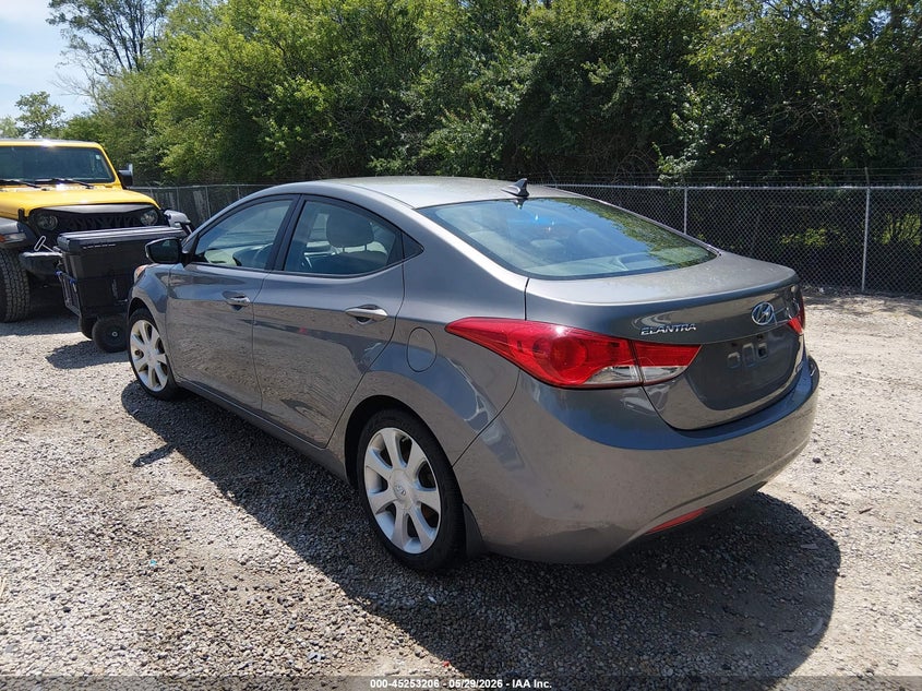 2012 Hyundai Elantra 1.8 Limited grey Lot 111045253206 Vin 5NPDH4AEXCH100237