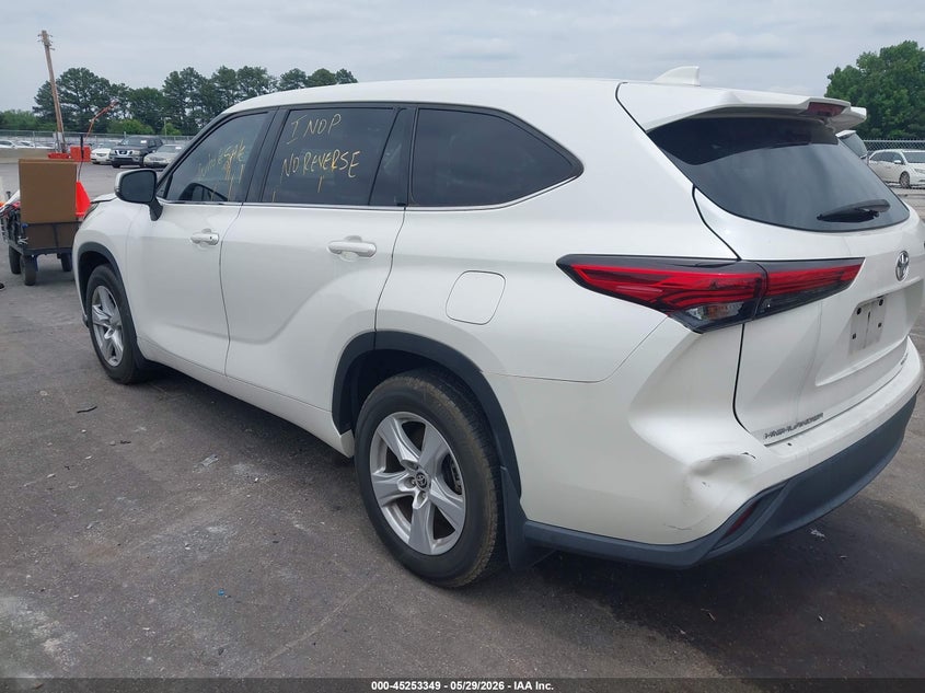 Vin: 5tdbzrbh7ls513754, lot: 45751158, toyota highlander le 20203