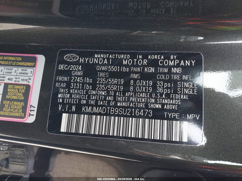 2025 Genesis Gv70 2.5T Awd VIN: KMUMADTB9SU216473 Lot: 45253964