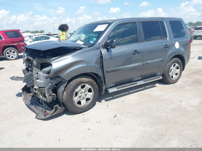 Vin: 5fnyf3h22db036434, lot: 45751784, honda pilot lx 20132