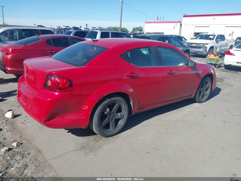 Vin: 1c3cdzab3dn516954, lot: 45751825, dodge avenger se 20134