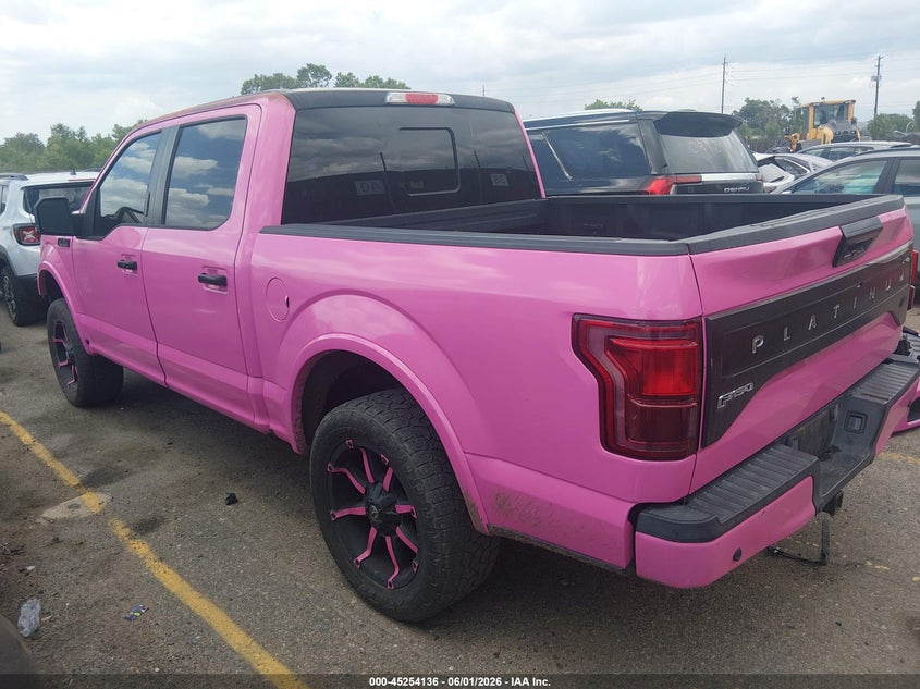 Vin: 1ftew1eg9gfd20425, lot: 45751945, ford f-150 platinum 20163
