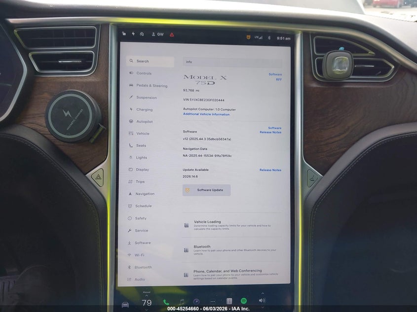 2016 Tesla Model X 60D/70D/75D/90D/P100D VIN: 5YJXCBE23GF020444 Lot: 45254660