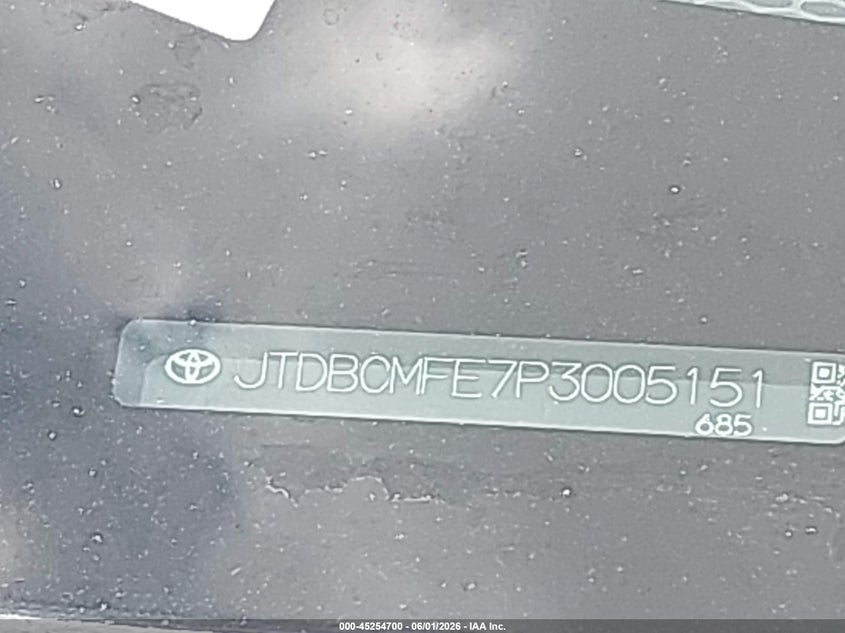 VIN JTDBCMFE7P3005151 2023 TOYOTA COROLLA HYBRID SE INFRARED