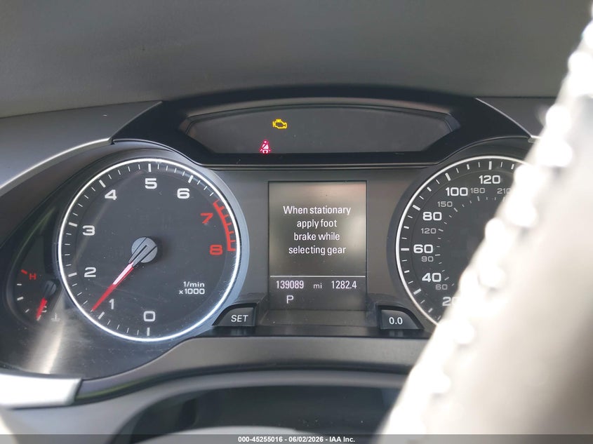 2012 Audi A4 2.0 2.0T Premium grey Lot 111045255016 Vin WAUEFAFL2CA120180