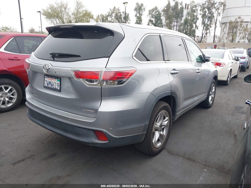 Vin: 5tdykrfh1gs176741, lot: 45753034, toyota highlander limited platinum v6 20164