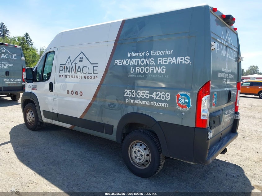 Vin: 3c6lrvbg1me582589, lot: 45753065, ram promaster 1500 high roof 136 wb 20213