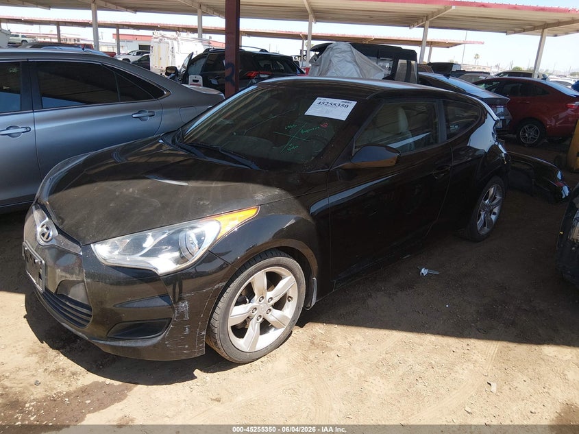 Vin: kmhtc6adxdu103977, lot: 45753159, hyundai veloster base w/gray 20132
