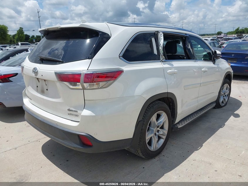 Vin: 5tdykrfh3fs112523, lot: 45753435, toyota highlander limited platinum v6 20154