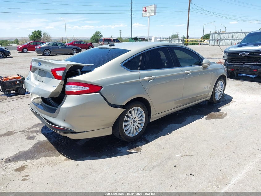 Vin: 3fa6p0pu3gr160629, lot: 45753502, ford fusion energi se luxury 20164