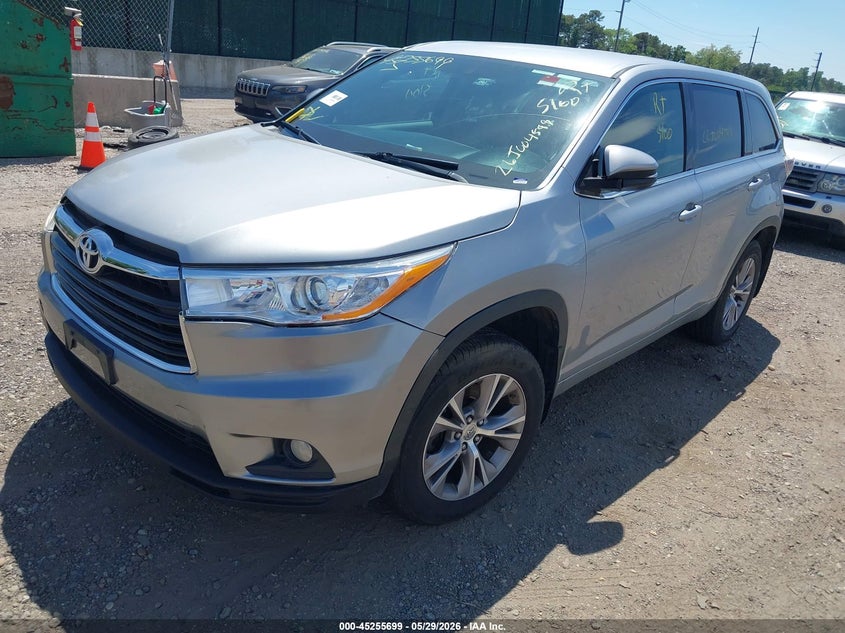 Vin: 5tdbkrfh5es028997, lot: 45753508, toyota highlander le plus v6 20142