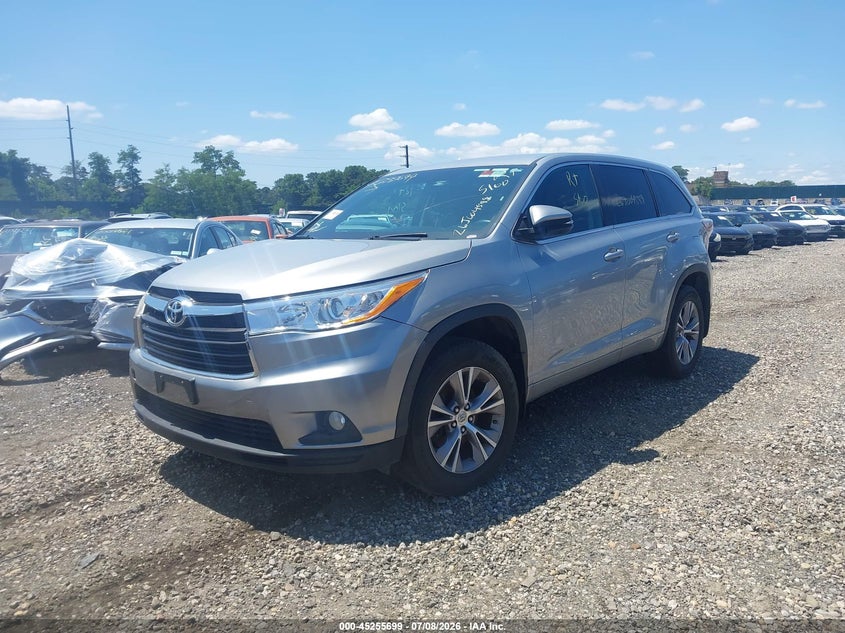 Vin: 5tdbkrfh5es028997, lot: 45753508, toyota highlander le plus v6 20142