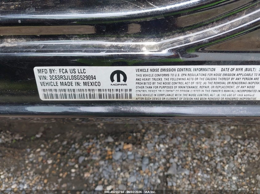 2025 Ram 3500 Laramie 4X4 8' Box VIN: 3C63R3JL0SG529094 Lot: 45255754