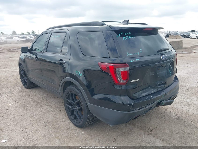 Vin: 1fm5k8gt2hgd01303, lot: 45753609, ford explorer sport 20173