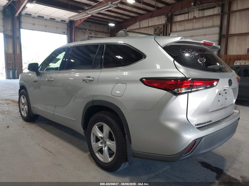 Vin: 5tdbbrch8ms533404, lot: 45753857, toyota highlander hybrid le 20213