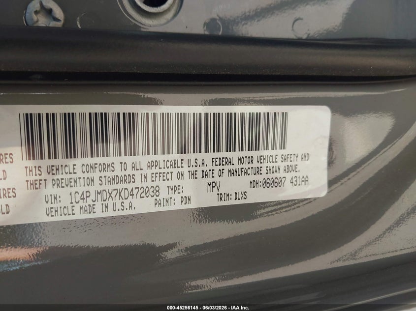 2019 JEEP CHEROKEE SPORT UTILITY VEHICLE 3.2L V-6 DOHC, 271HP