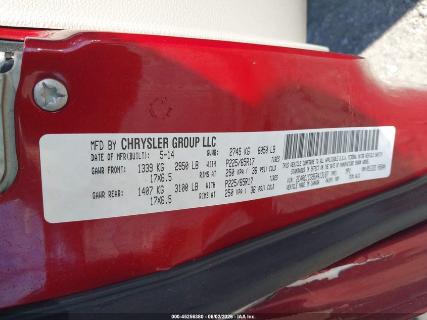 2014 Chrysler Town & Country Touring-L VIN: 2C4RC1CG9ER413187 Lot: 45256380