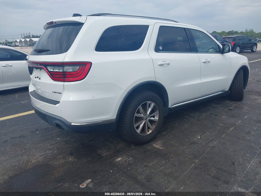 Vin: 1c4rdhdg0gc361352, lot: 45754250, dodge durango limited 20164