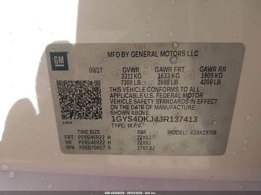 2018 Cadillac Escalade Platinum VIN: 1GYS4DKJ4JR137413 Lot: 45256559