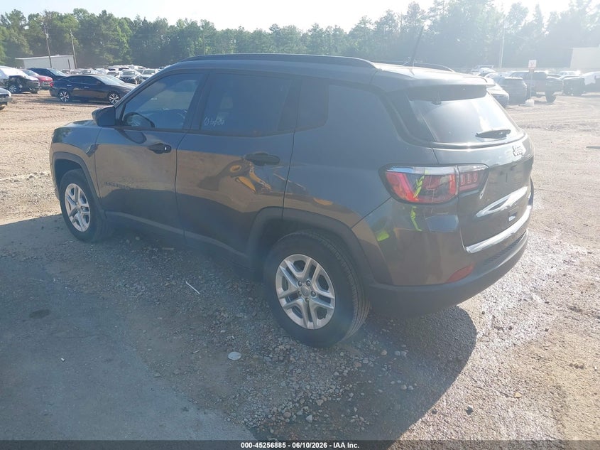 Vin: 3c4njcab2jt405608, lot: 45754705, jeep compass sport fwd 20183