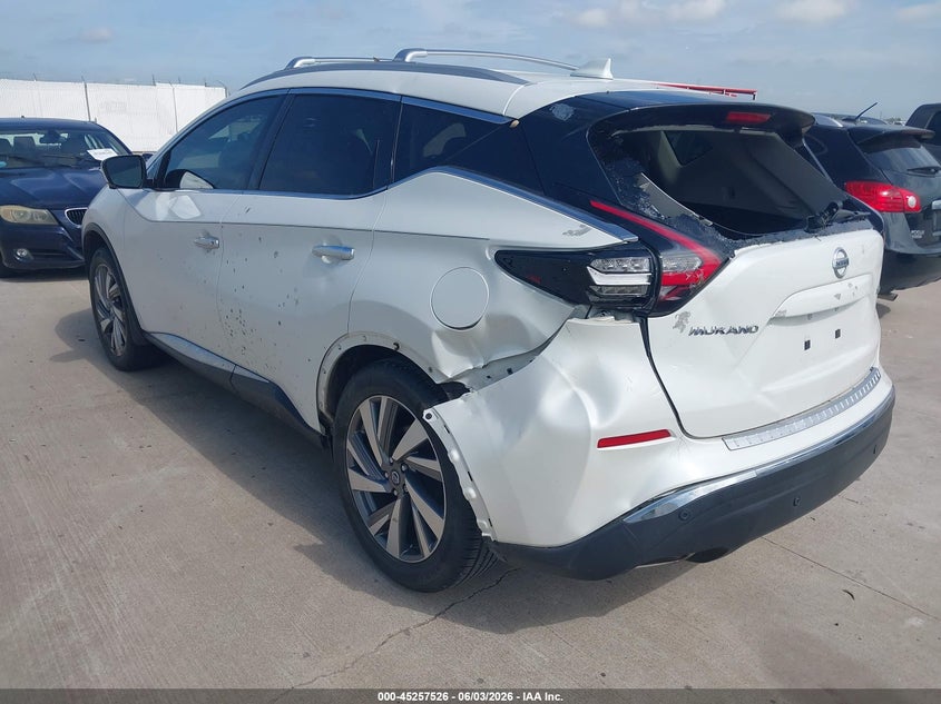 Vin: 5n1az2cj7ln134596, lot: 45755346, nissan murano sl fwd 20203